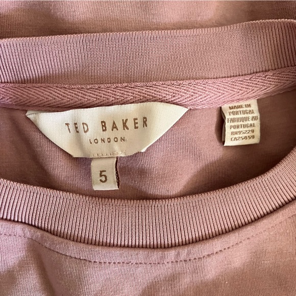 Ted Baker Pink Women's Jordan Striped Dropped-shoulder Crew Neck size 5 - Picture 4 of 7